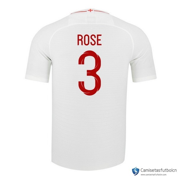Camiseta Seleccion Inglaterra Primera equipo Rose 2018 Blanco